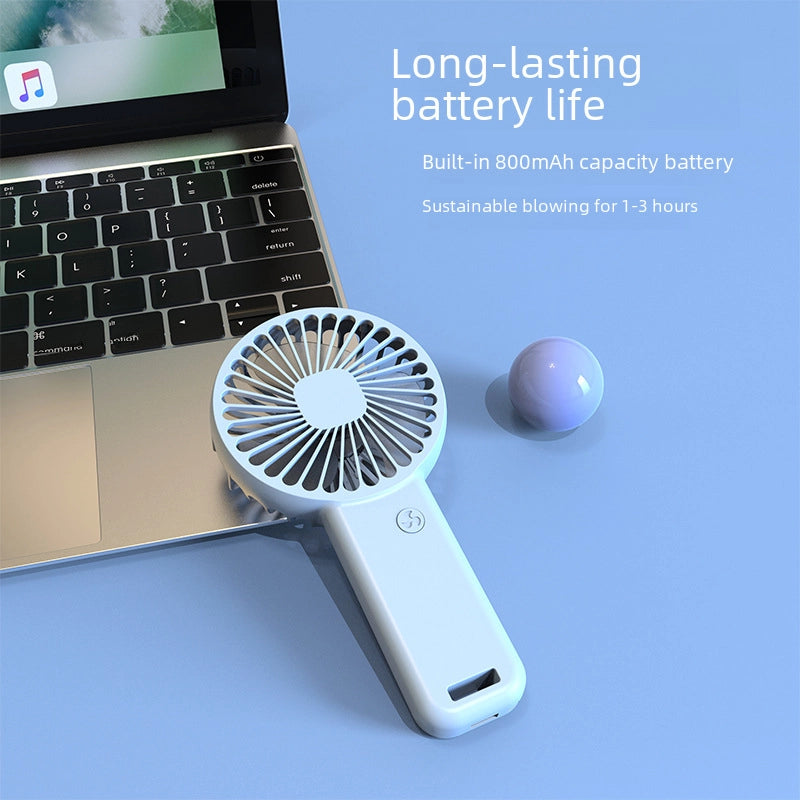 New Handheld Fan Usb Charging Small Fan Portable Mini Dormitory Desktop Silent Gift Logo