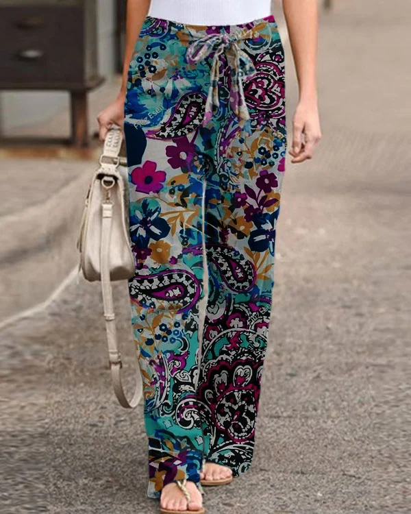 Women's Paisley Graphic Loose Pants