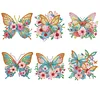 6Pcs Diamond Painting Acrylic Butterfly Fridge Magnet