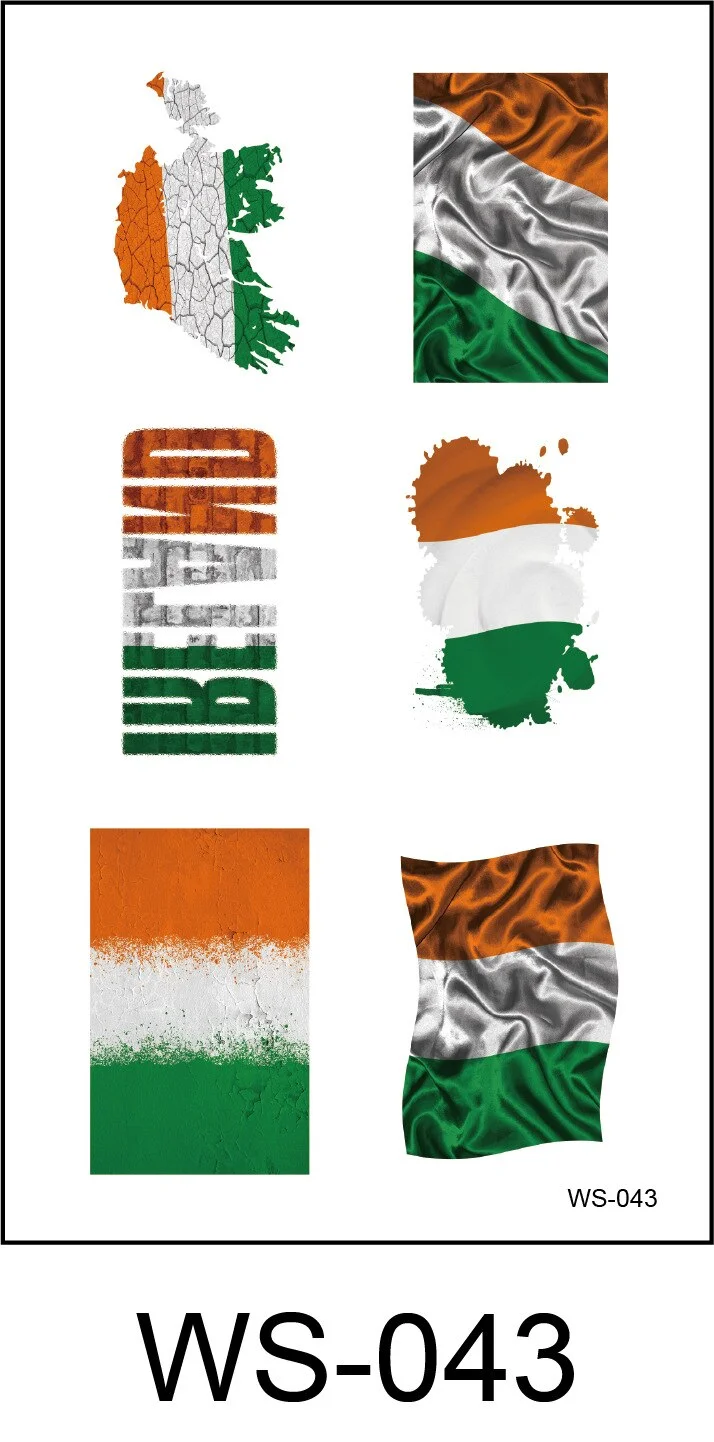 New cross-border waterproof sweat green hat clover face sticker European and American fashion temporary tattoo sticker