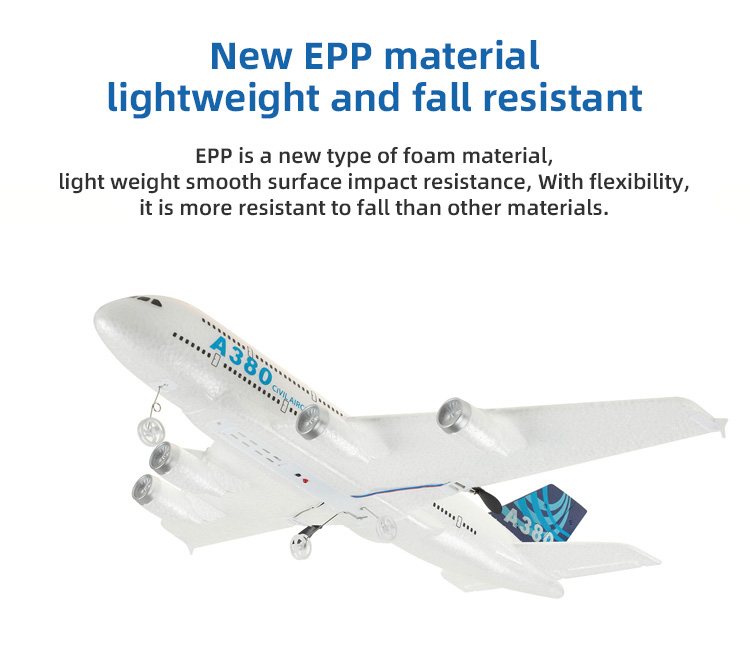 Tegooe Large Scale Passenger Jet RC Airplane - 24G Fixed Wing Foam Glider RTF Outdoor Toy