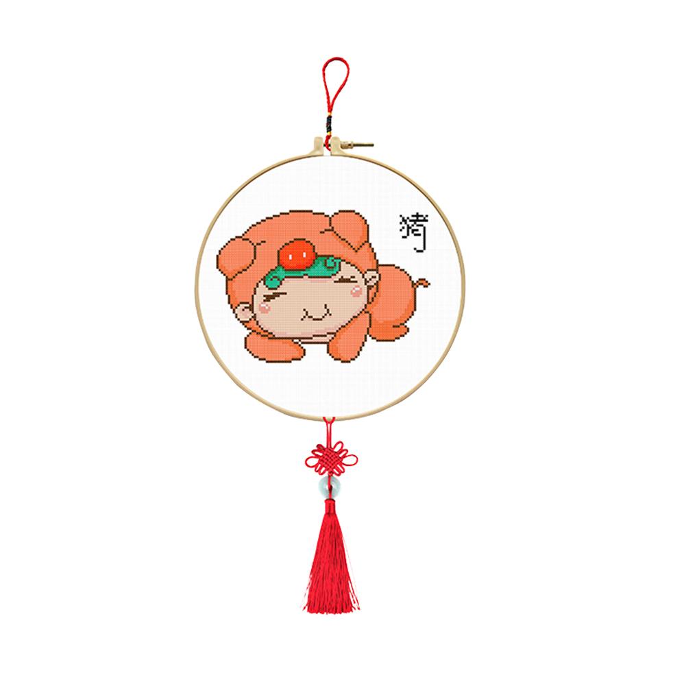 

Pig - 11CT Stamped Cross Stitch - 37*37CM, 501 Original
