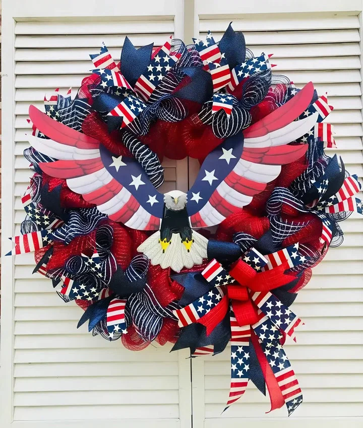 🔥Handmade Stars and Stripes Patriotic Wreath