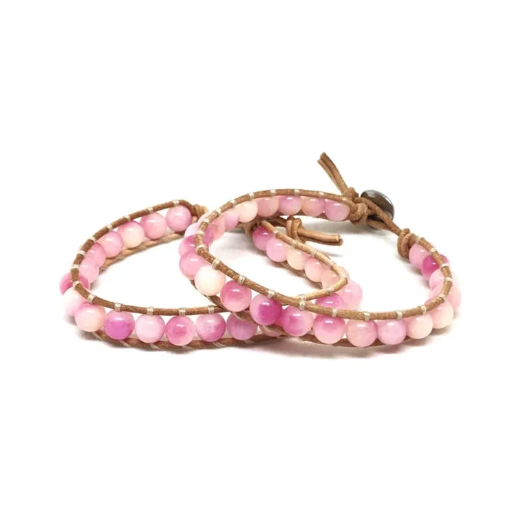 CopyCopyStay Humble Through Life’s Highs and Hopeful Through The Llows Pink Crystal Bracelet