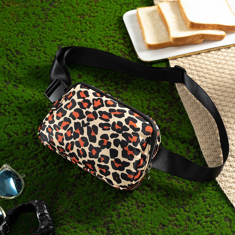 Unisex Classic Style Streetwear Leopard Nylon Waist Bags