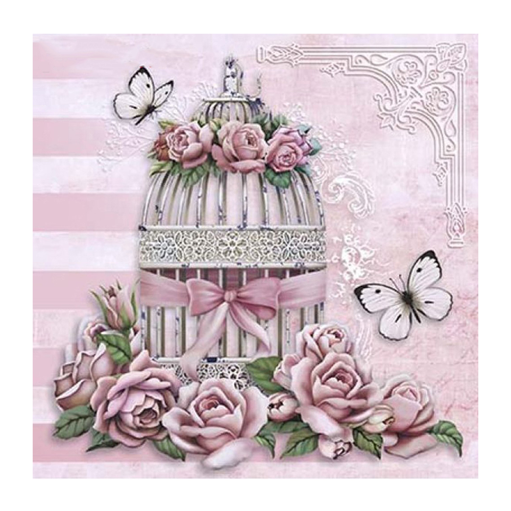 

30*30CM - Round Drill Diamond Painting - Flower Basket, 501 Original