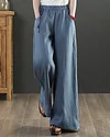 Casual Loose Solid Color Elastic Waist Pants