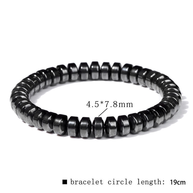Casual Retro Geometric Elastic String Hematite Beaded Unisex Bracelets