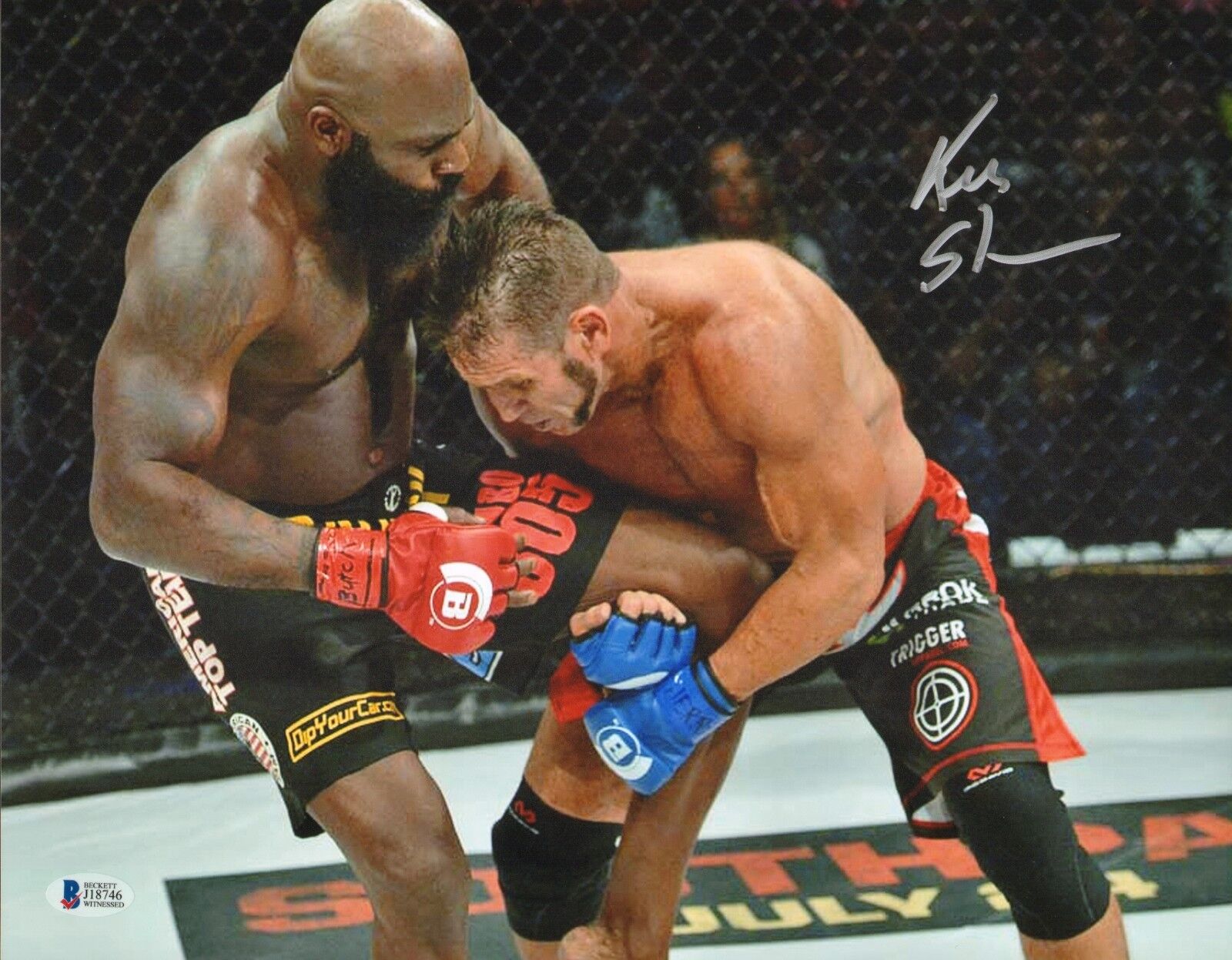 Ken Shamrock Signed 11x14 Photo Poster painting BAS Beckett COA UFC Bellator Kimbo Slice Picture