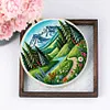 Path By River-DIY Embroidery Kit with Pattern Cotton Threads Needles Hoop 30*30cm/11.81*11.81in