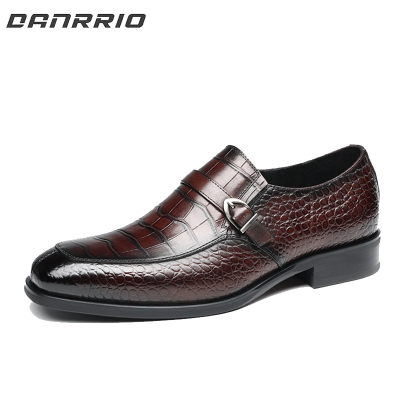 DANRRIO Leather Business Cowhide Light Luxury Crocodile Print Loafers |Derby Shoes DANRRIO.COM DANRRIO