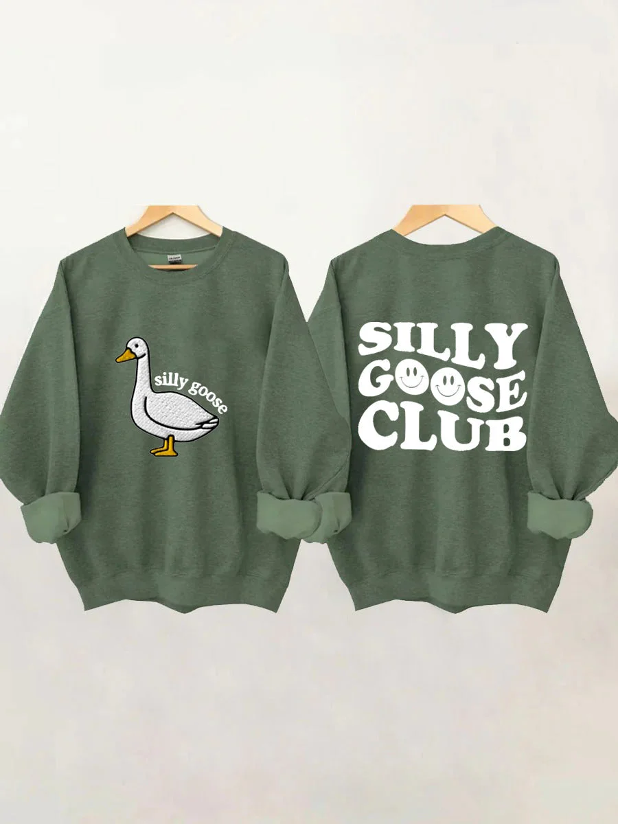 Silly Goose Club Embroidered Sweatshirt