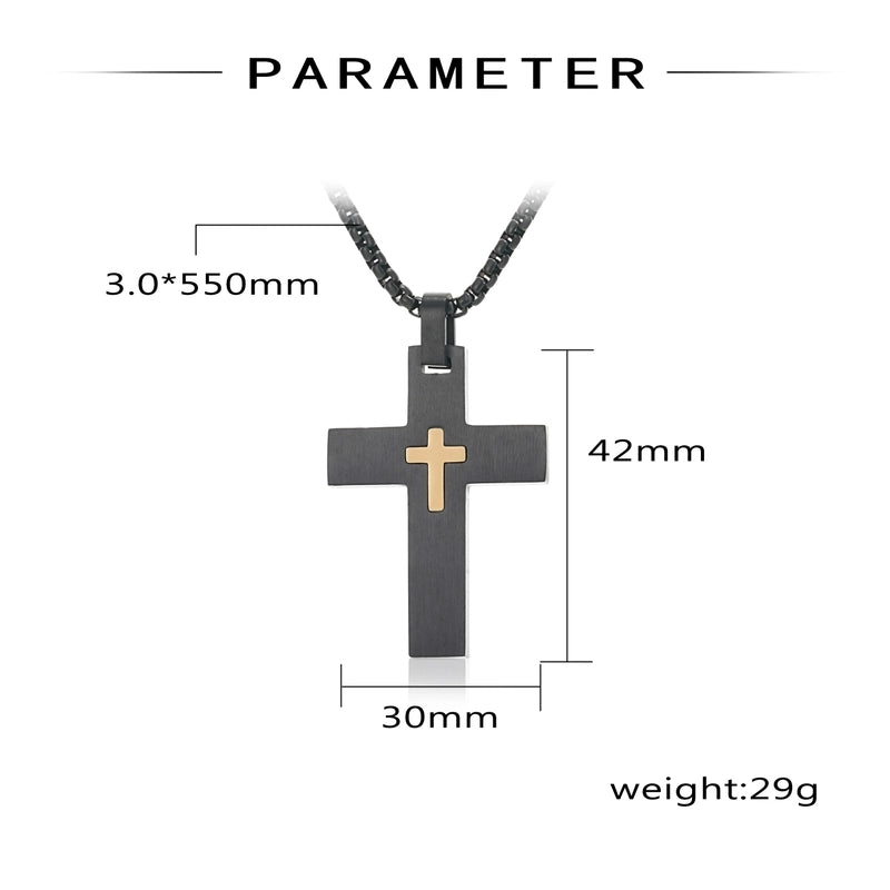 1 Piece 30*42mm 304 Stainless Steel Cross Pendant Chain Jewelry Accessories
