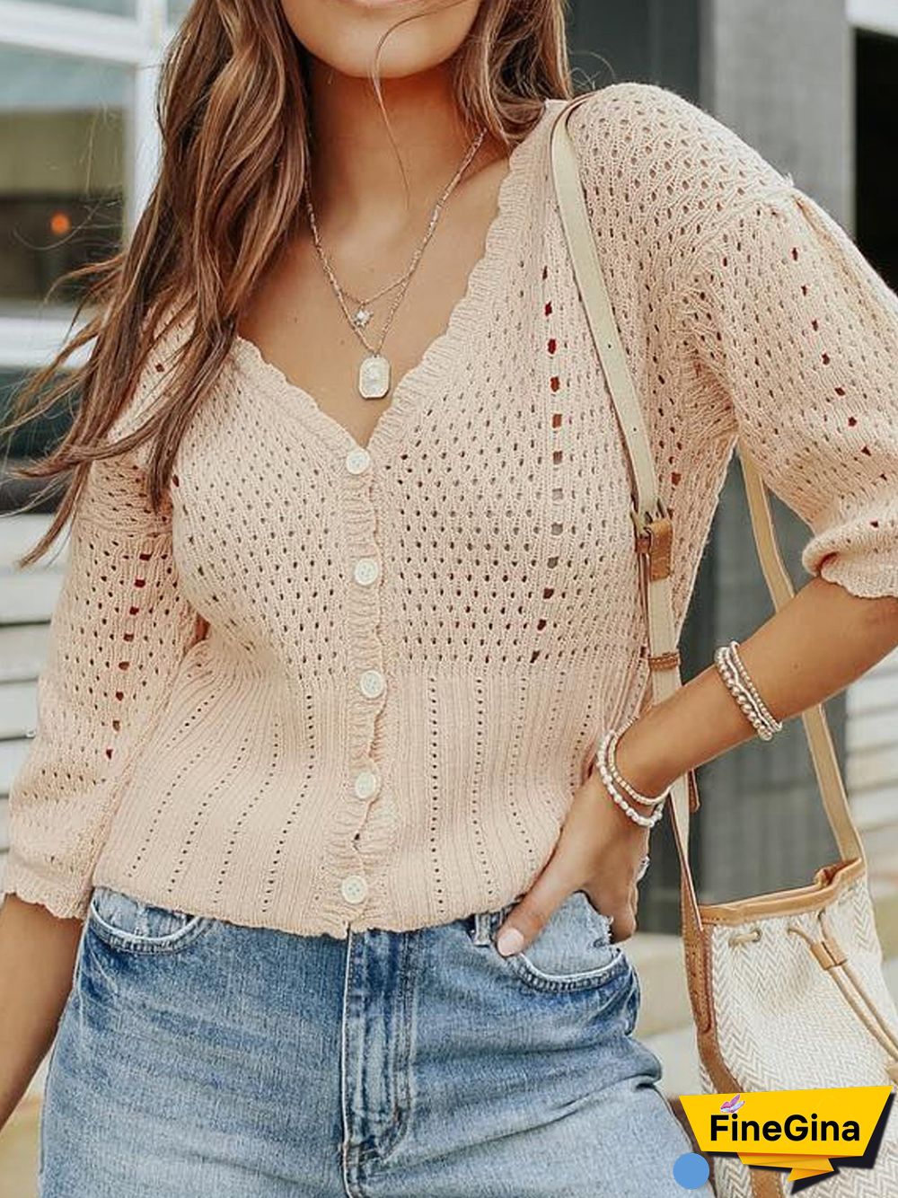 Loosen Acrylic Casual Sweater Coat