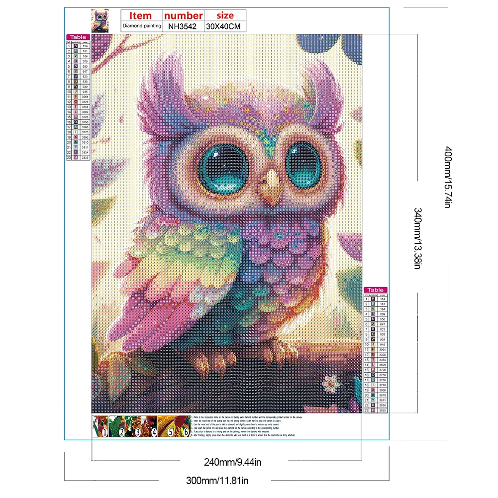 Diamond Painting - Full Round Drill - Owl(30*40cm)
