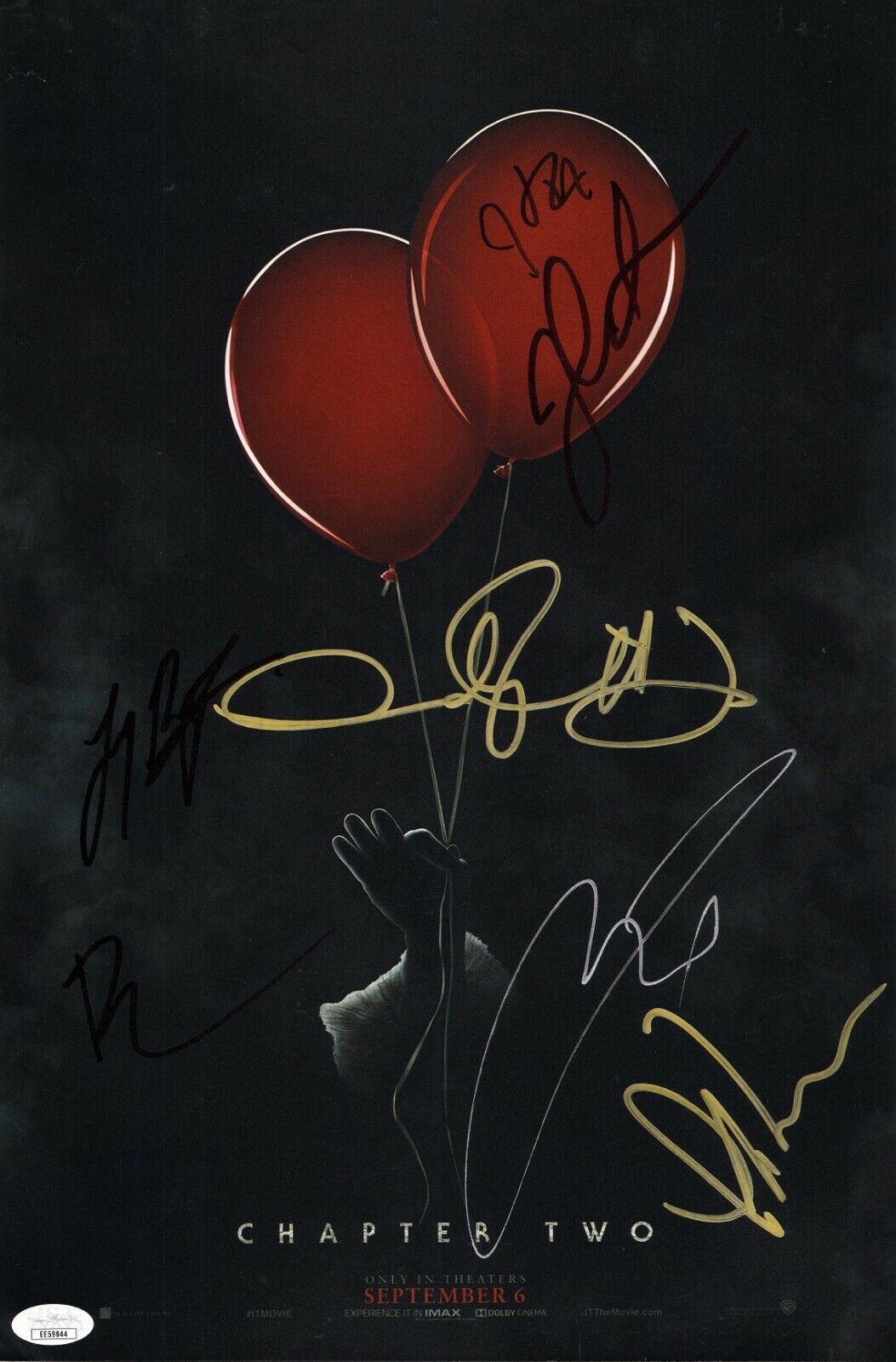 IT CHAPTER 2 Cast x7 Authentic Hand-Signed James McAvoy