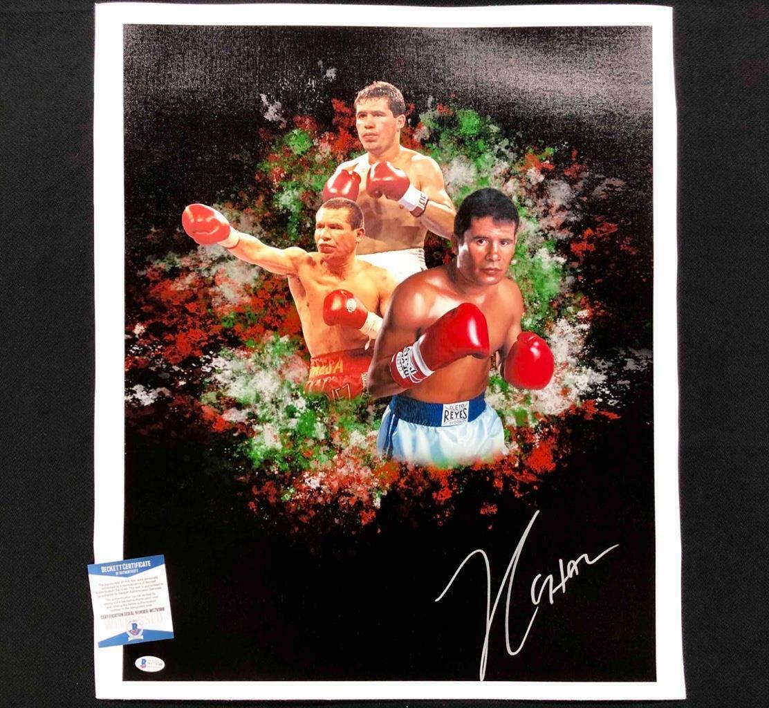 Julio Cesar Chavez autograph signed 16x20 Photo Poster painting canvas ~ Beckett Witness BAS COA