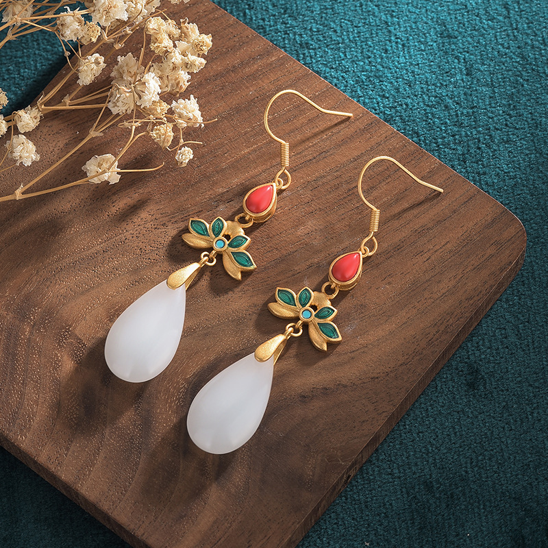 Vintage Butterfly Print Earrings