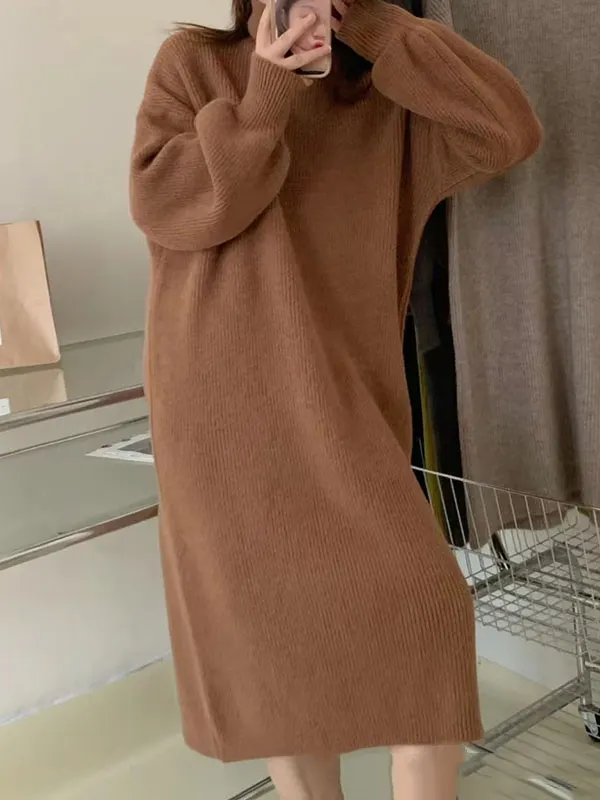 Halter Neck Midi Sweater Dress