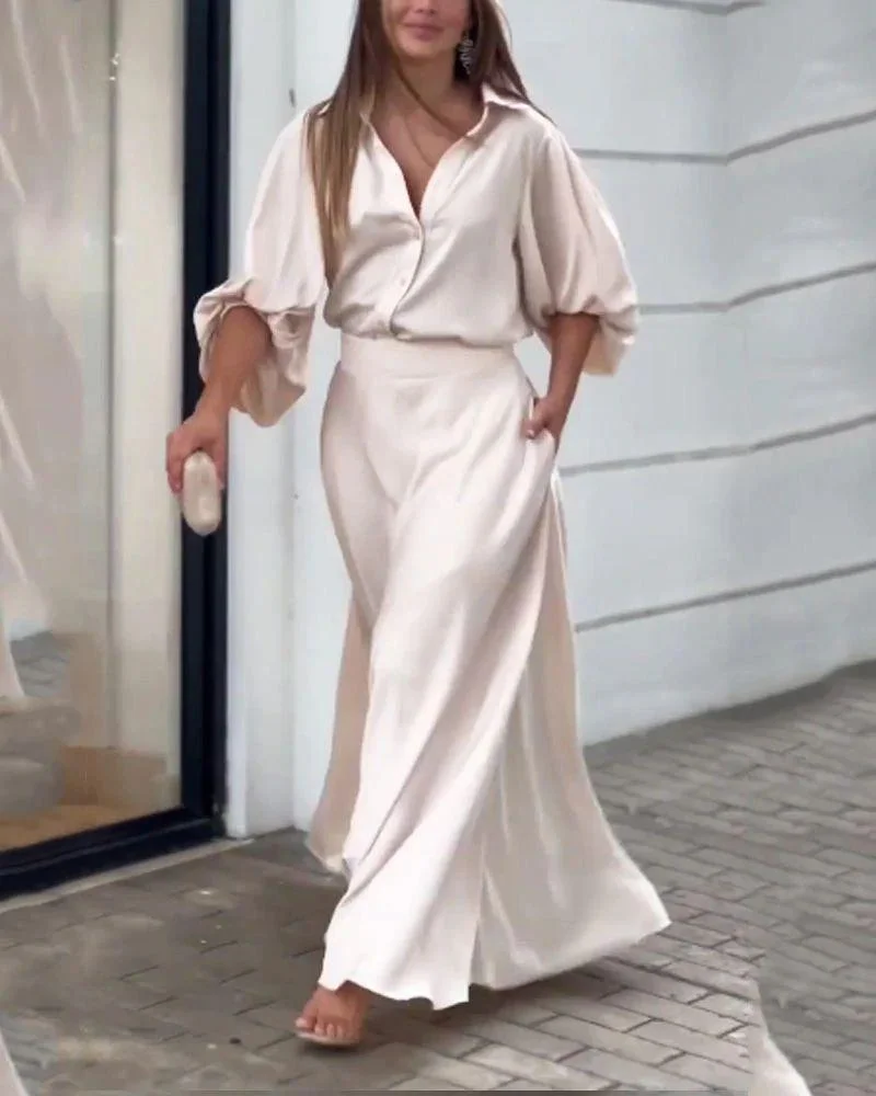 Women's Casual Solid Color Two Piece Suit