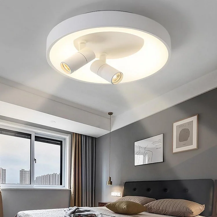 LED Circle White Black Flush Mount Lights Bedroom Spot Lights - Appledas