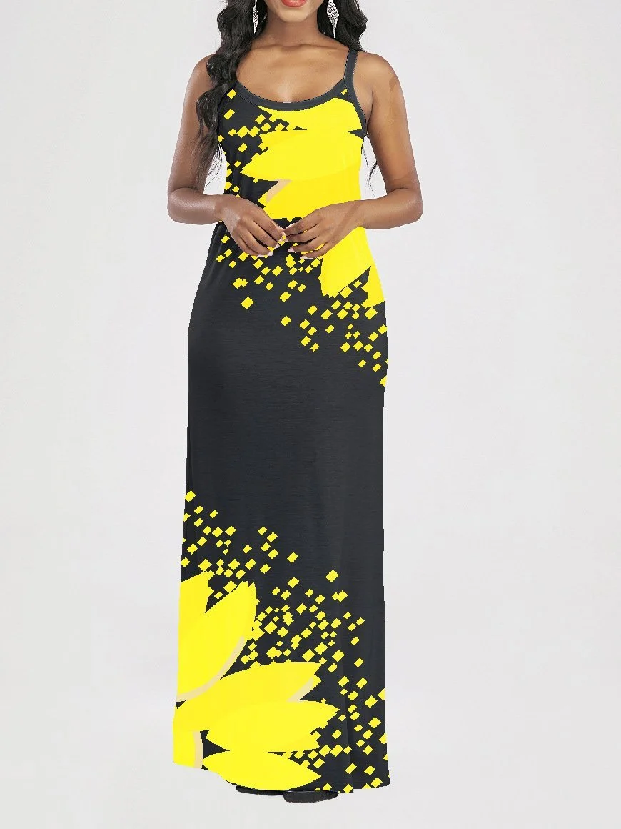 Women Half Sleeve V-neck Solid Color Dress