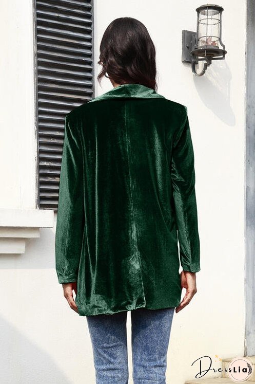 Button Up Pocketed Long Sleeve Jacket