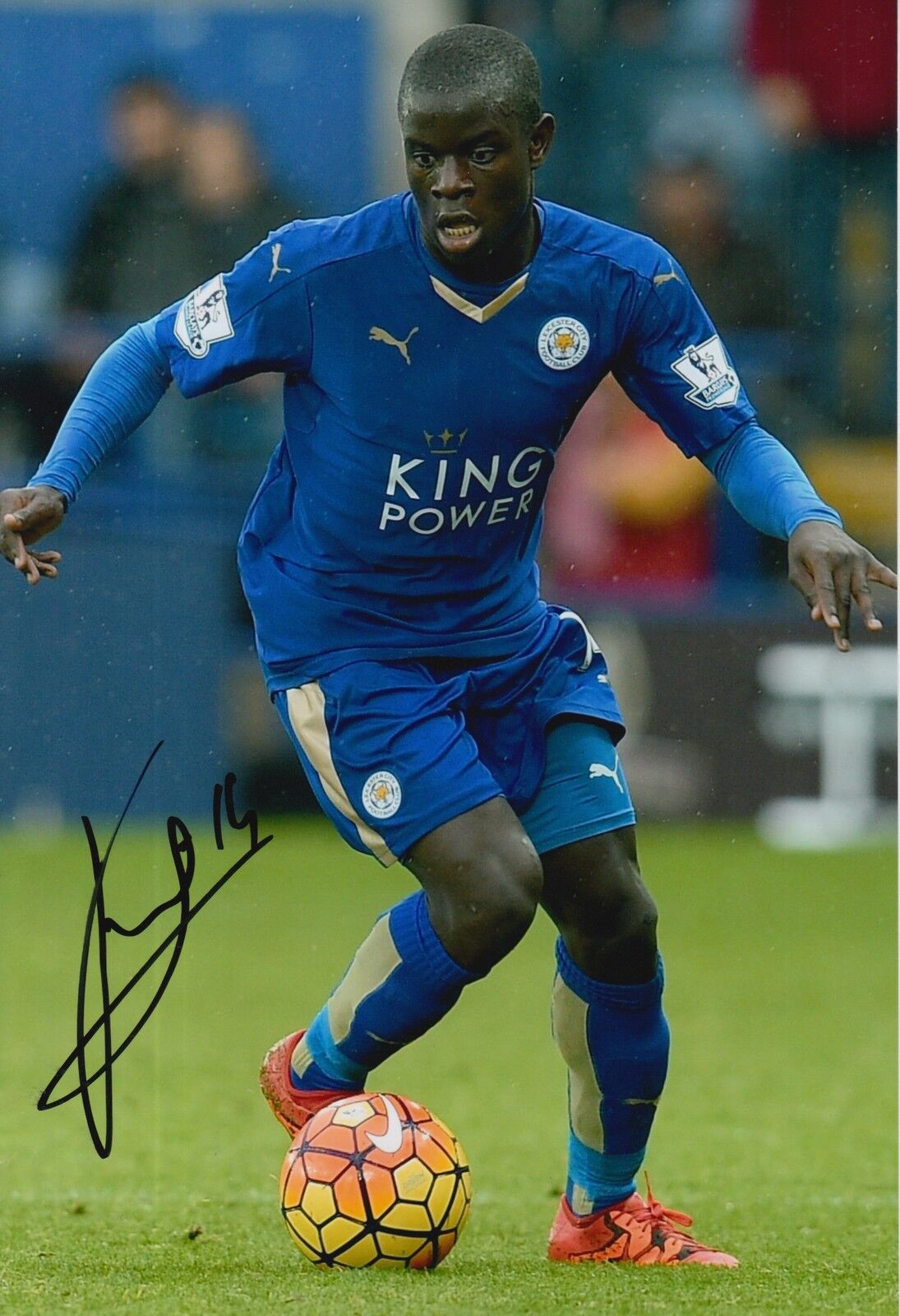 LEICESTER CITY HAND SIGNED N'GOLO KANTE 12X8 Photo Poster painting 21.