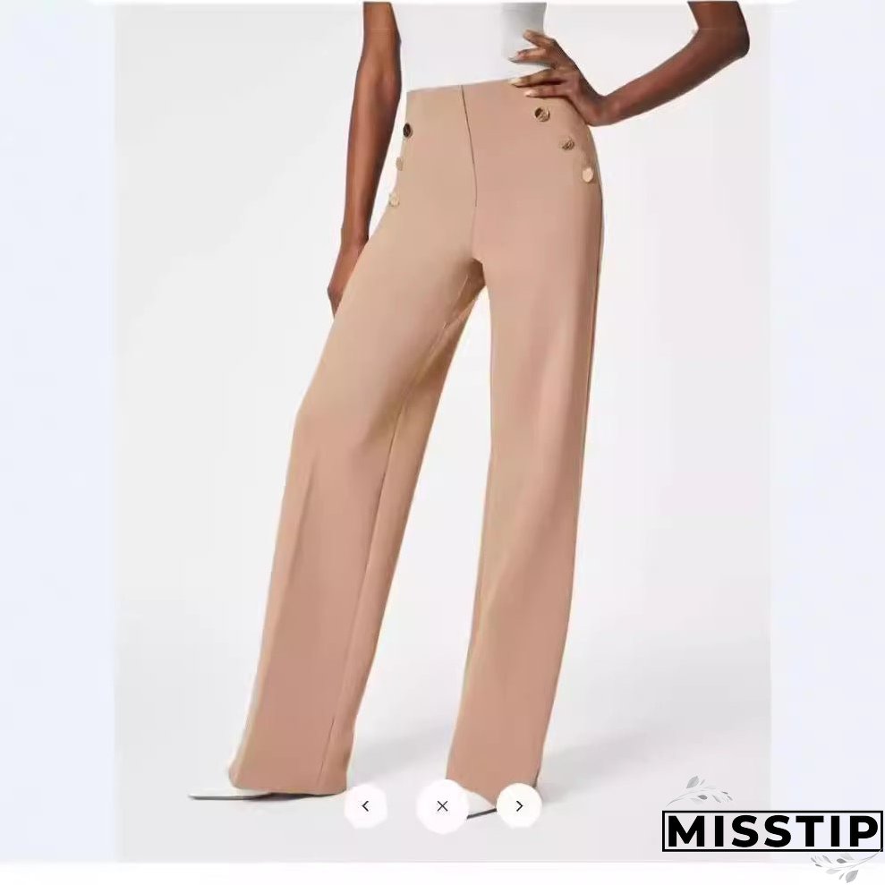 Women's Fashion Wear Casual Straight High Waist Pants