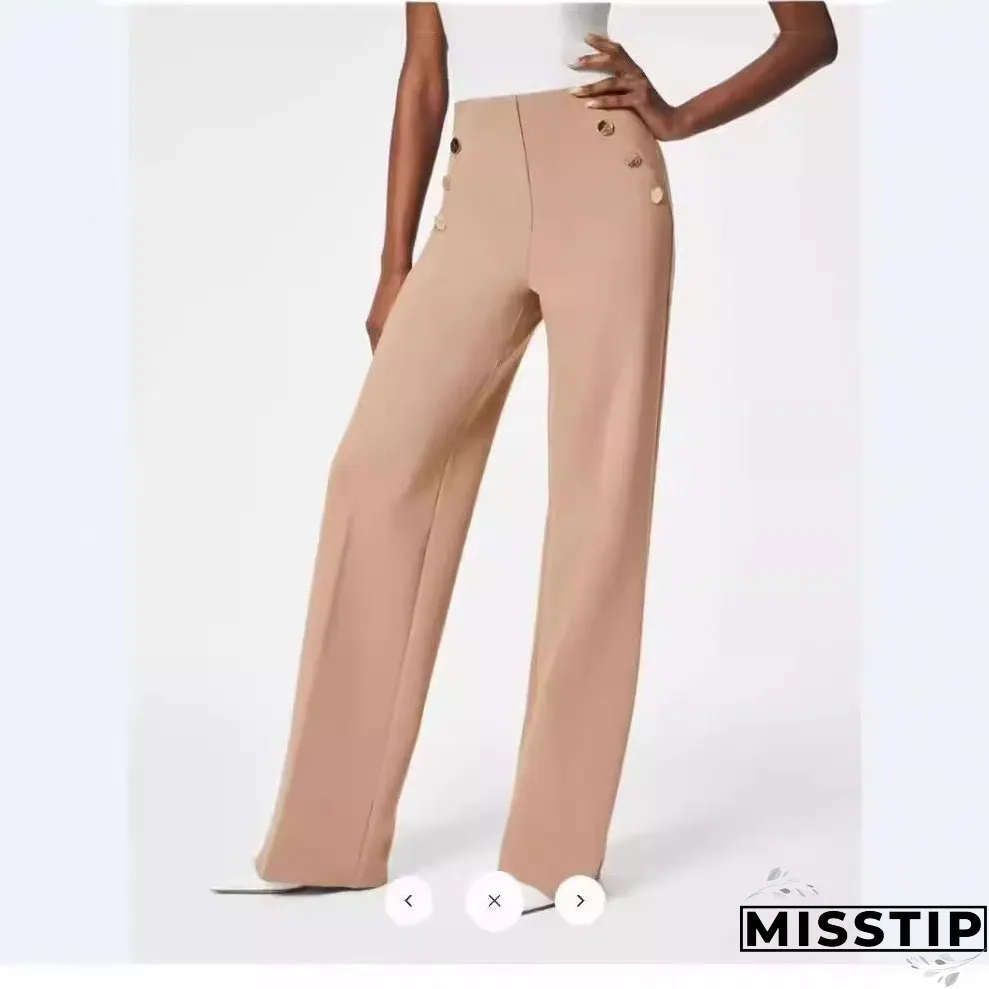 Women's Fashion Wear Casual Straight High Waist Pants