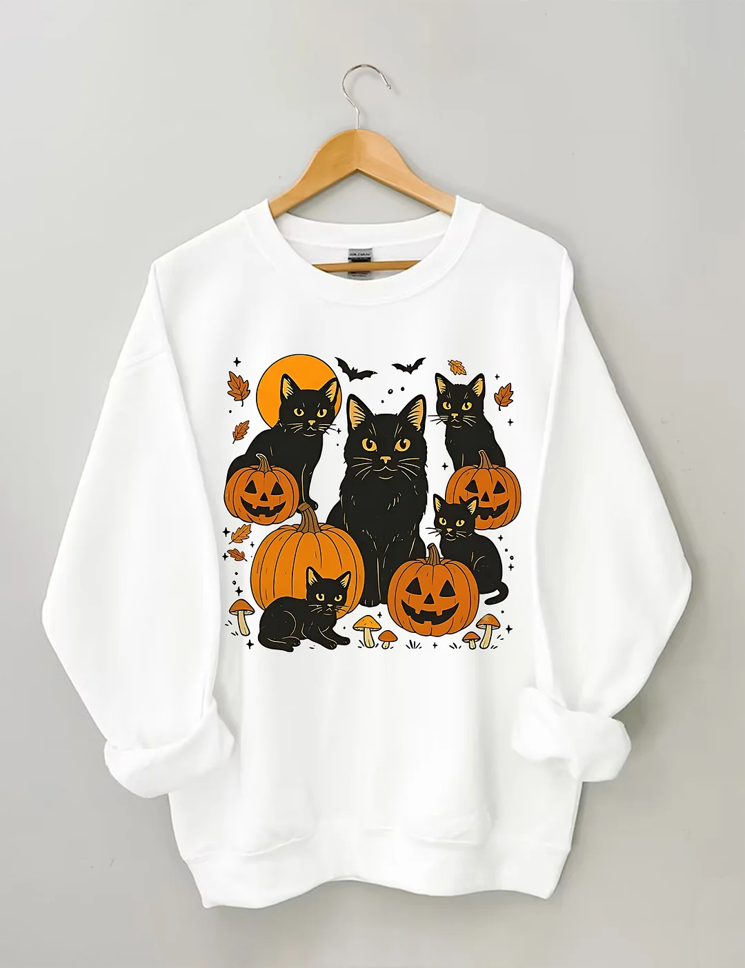 Halloween Cat And Pumpkin Sweatshirt