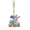 (US Only)PET Double Sided Special Shaped Easter Alphabet DIY Diamond Painting Keychain