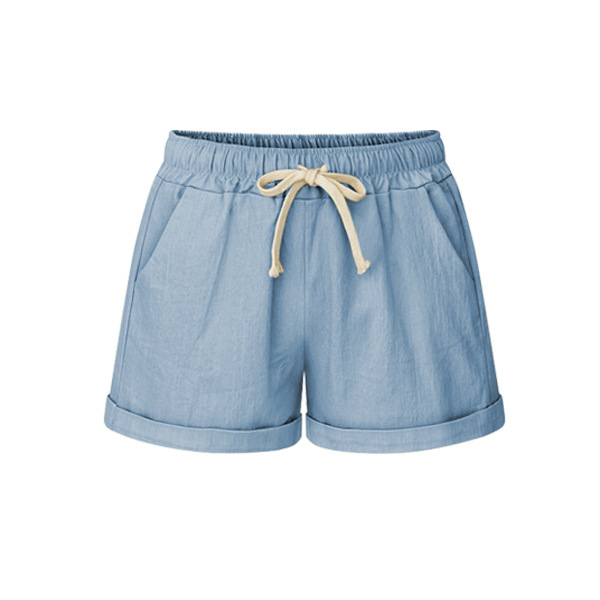 Women's Solid Color Casual Cotton Linen Shorts Pants