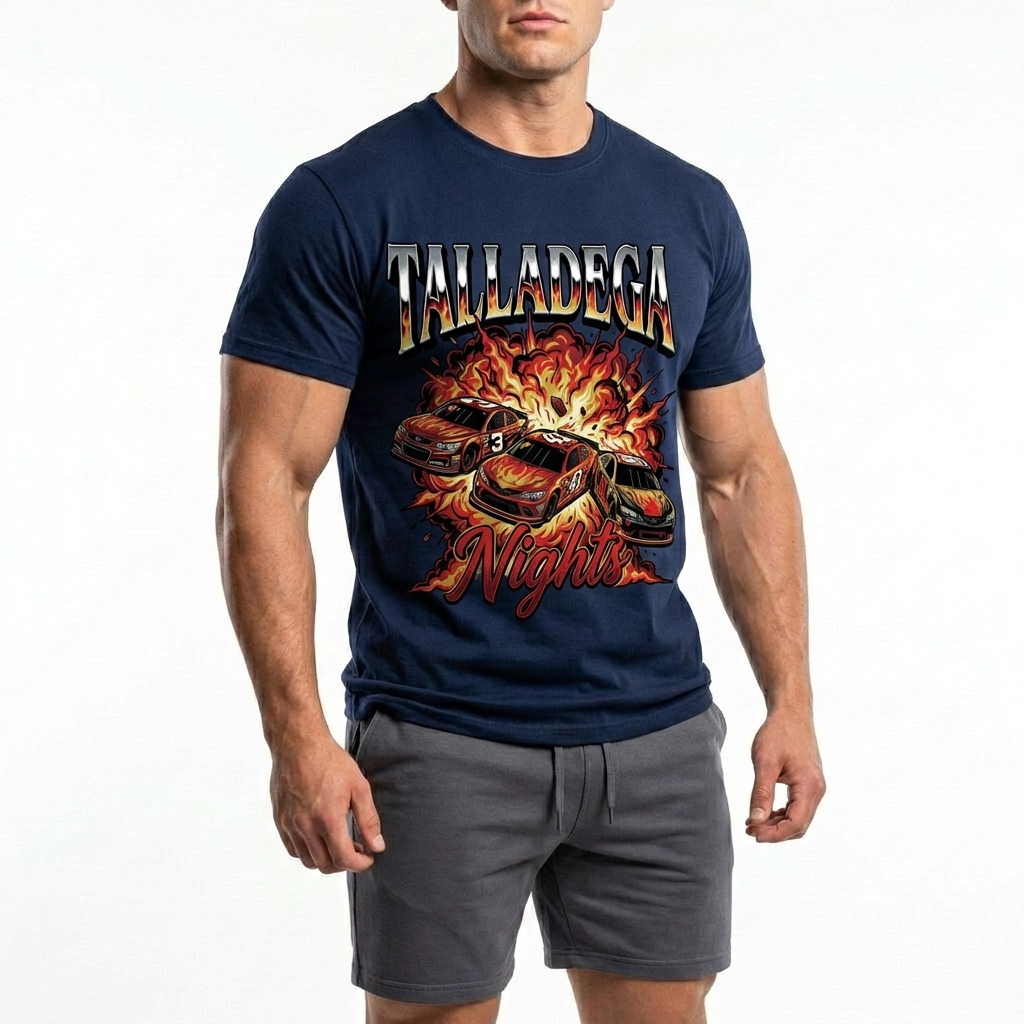 Men's American Racing-themed Casual Printed Short-Sleeved T-shirt Avantcool