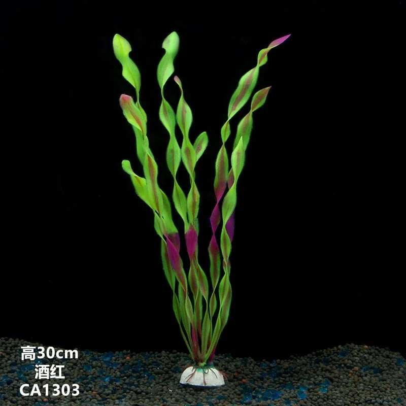 1pcs/9 Bifurcation Artificial Green PVC Kelp Plant Grass For Fish Tank Aquarium Decoration Environmental Protection Materials