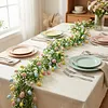 Spring Easter Decoration Garland 210cm Artificial Colourful Garland with Eggs and Green Leaves for Home Party Wall Fireplace Stairs Window