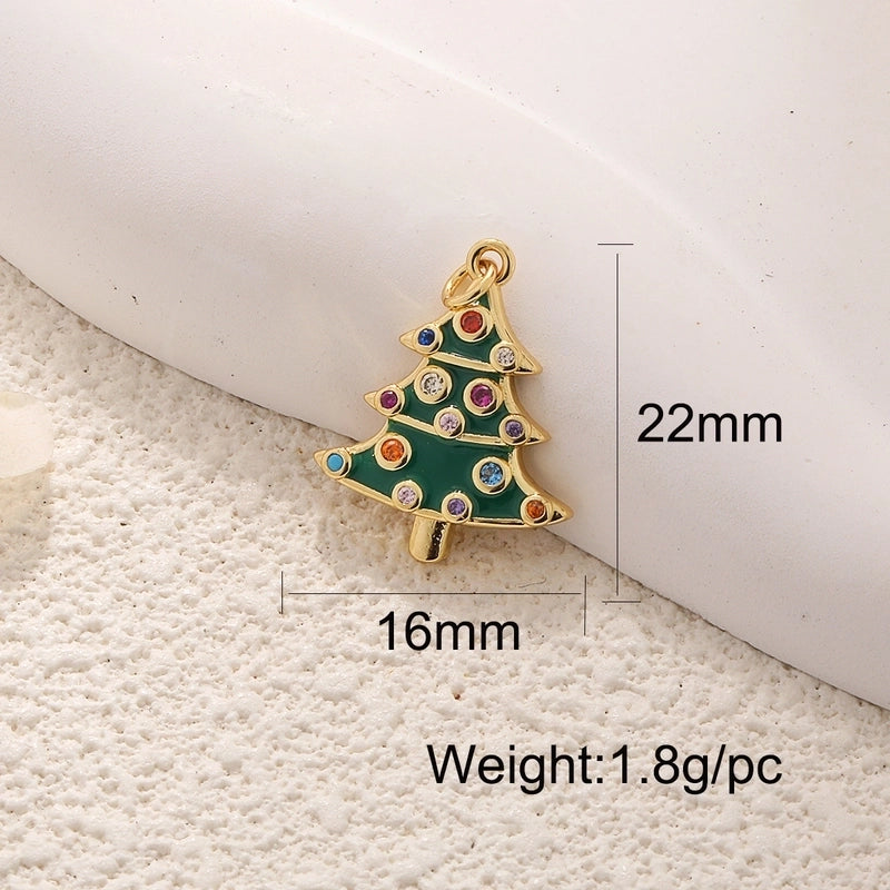 1 Piece 12*17mm 15 * 20mm 18 * 22mm Copper Christmas Tree Flower Snowflake Jewelry Accessories Pendant