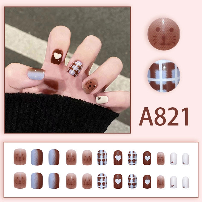 New Popular Simple Wearable Nail Patch 24 Pieces Boxed Pure Desire Style High Sense Factory Direct Sales