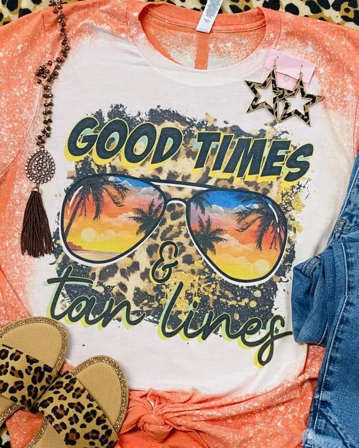 Good Times & Tan Lines Bleached Tee