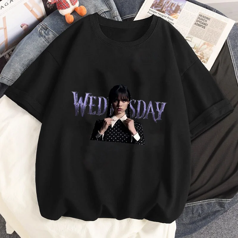 Funny T-Shirt Women I Hate Everything Wednesday Addams O Neck Tops T Shirt Wednesday Tees Casual Print Fashion T-Shirt Clothes