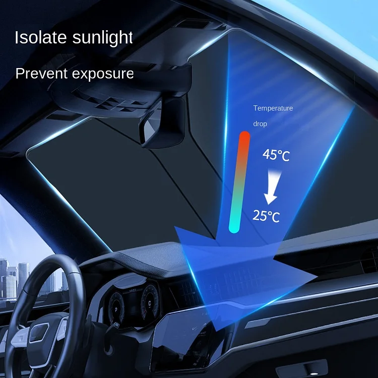 Folding portable car shade