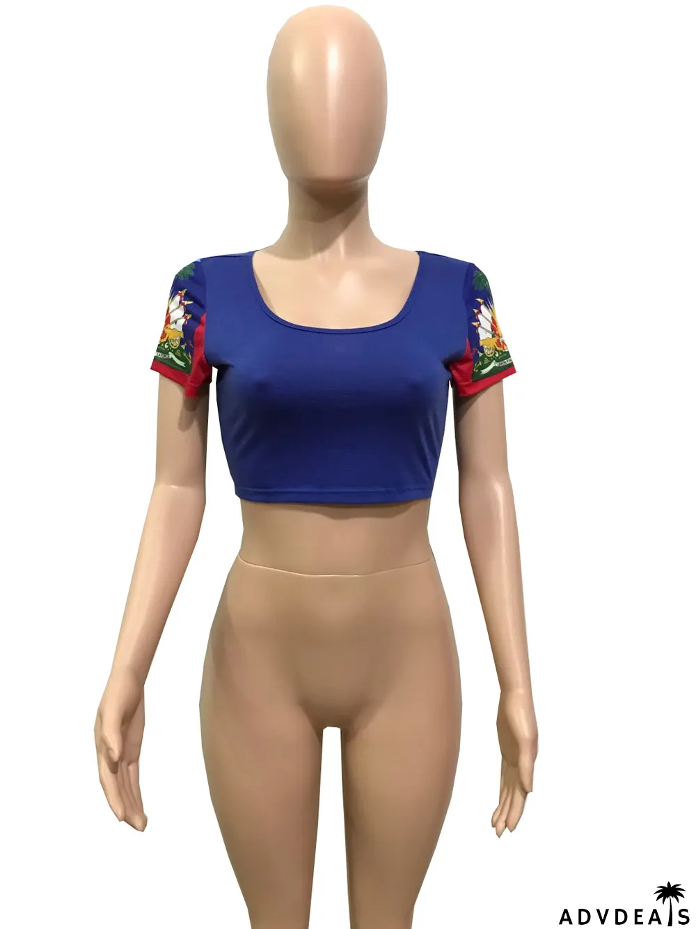 Casual Printed Short Sleeve Slim T Shirts Top