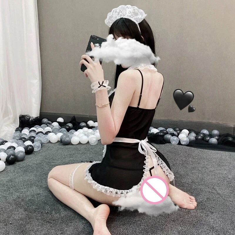 Billionm Japanese Cosplay Costume Apron Maid Dress Women Uniforms Halloween Costumes Women Sexy Lingerie Sweet Gothic Lolita Dresses