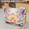 (US Local)DIY Lotus Diamond Art Wooden Coin Pouch with Chain 5D Diamond Painting Purse