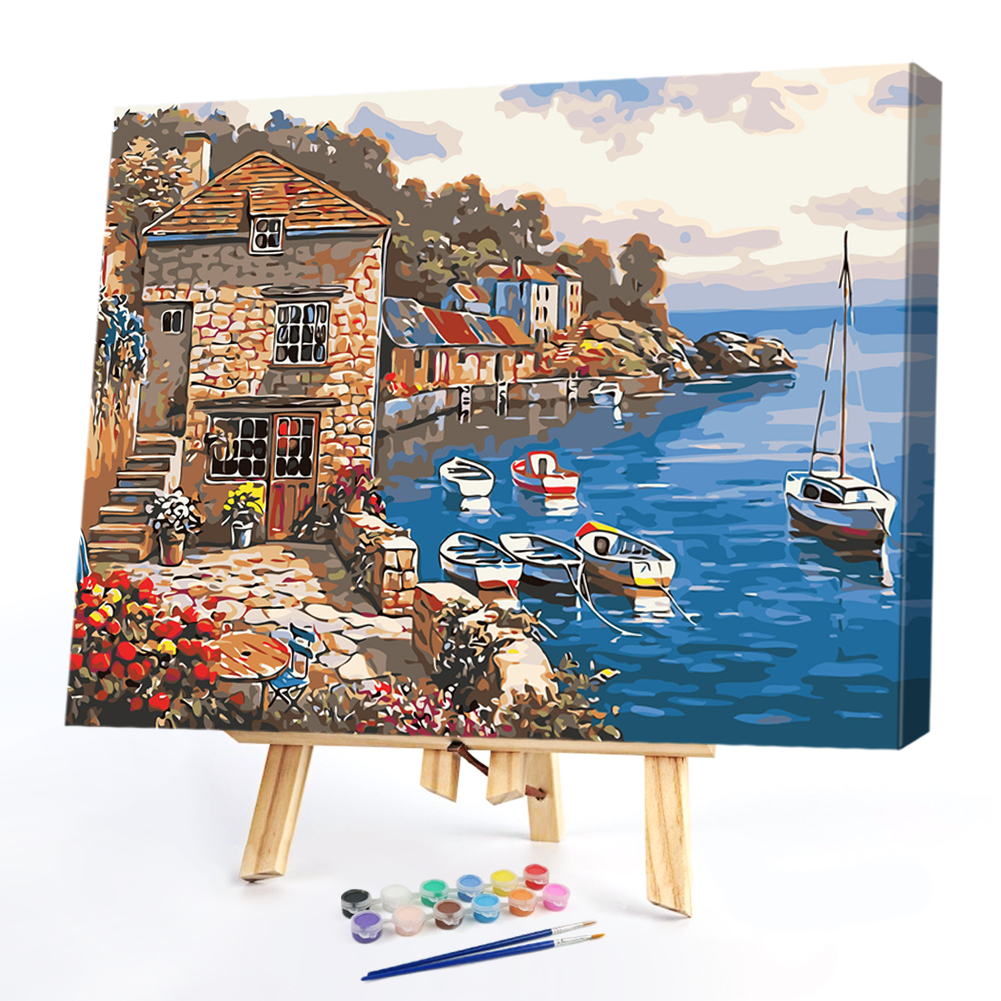 

40*50CM Paint By Numbers-Harbour, 501 Original