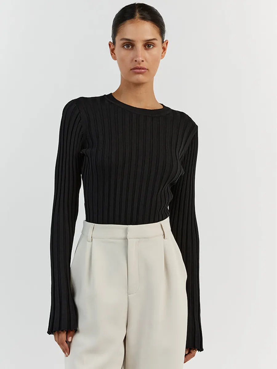 Uveng Uveng Collar Knitted Sweater Long-Sleeved Pit Strip Bottom Shirt Solid Color Tight Autumn And Winter Top Woman