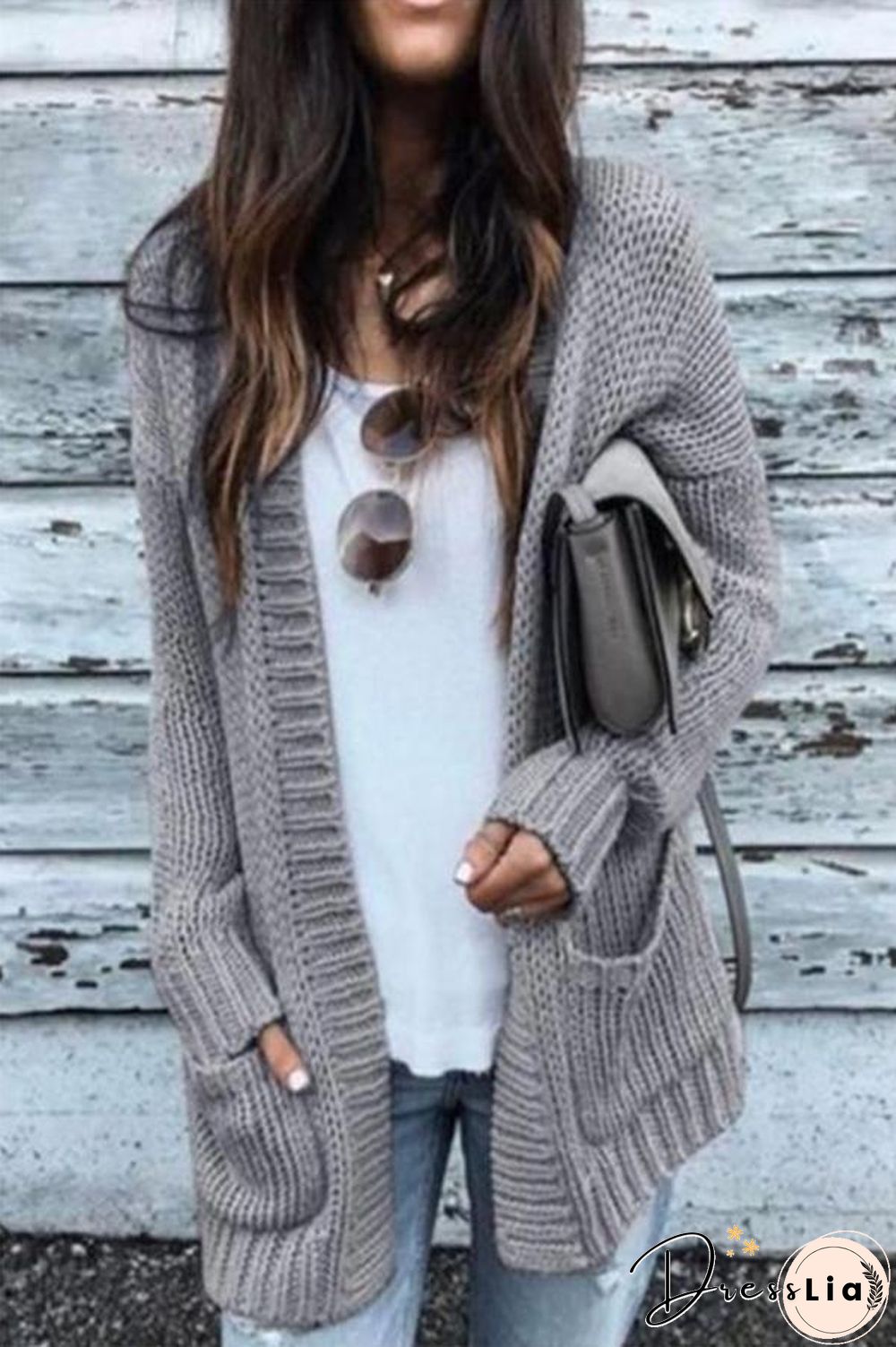 Loose Chunky Knit Cardigan P13376