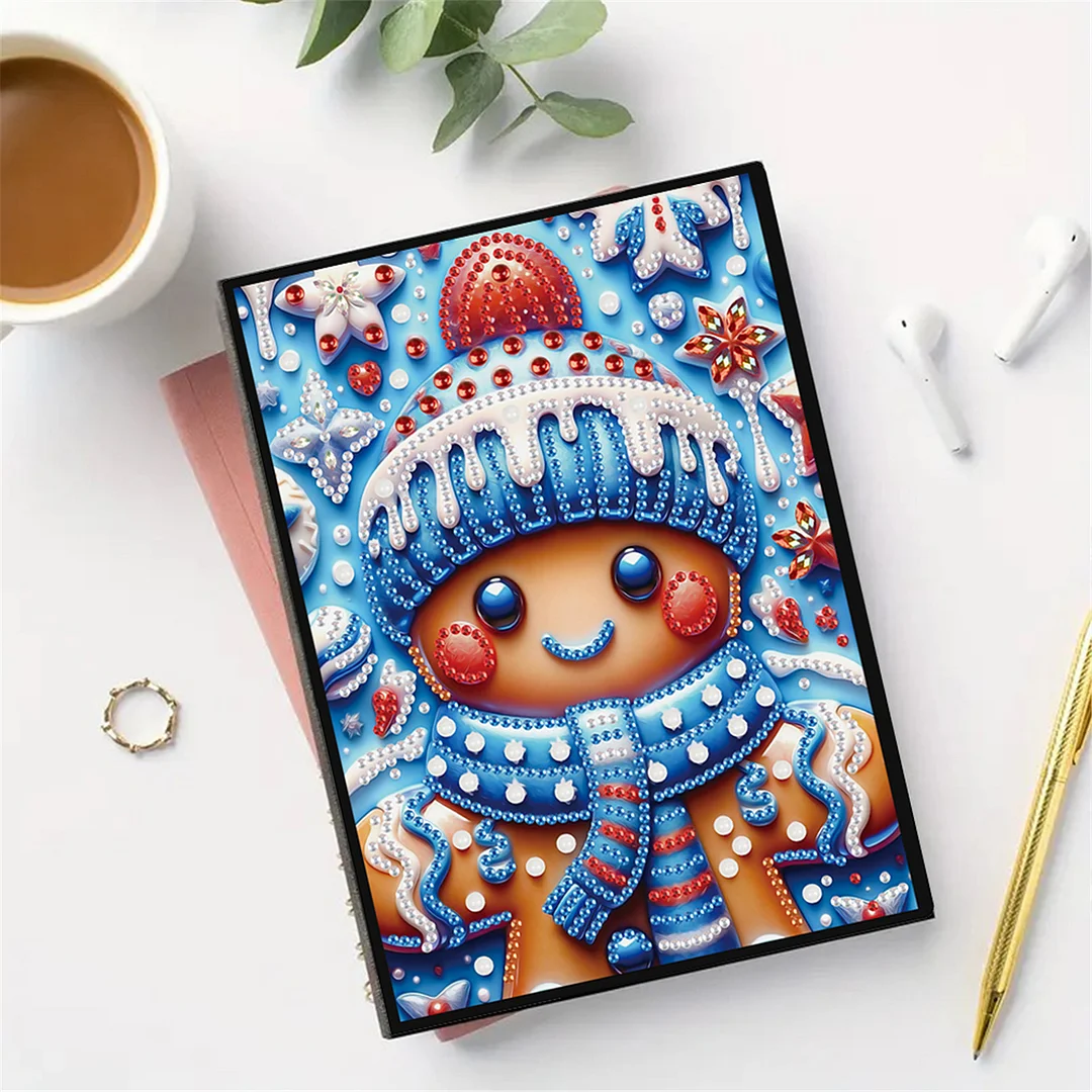 2pcs Christmas Partial DIY 50 Pages A5 Diamond Painting Notebook for Study Home