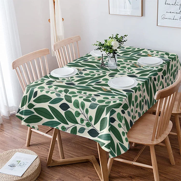 Summer Tropical Plants Rectangular Tablecloths Holiday Party Decorations Waterproof Table Cloth for Dining Kitchen Decor