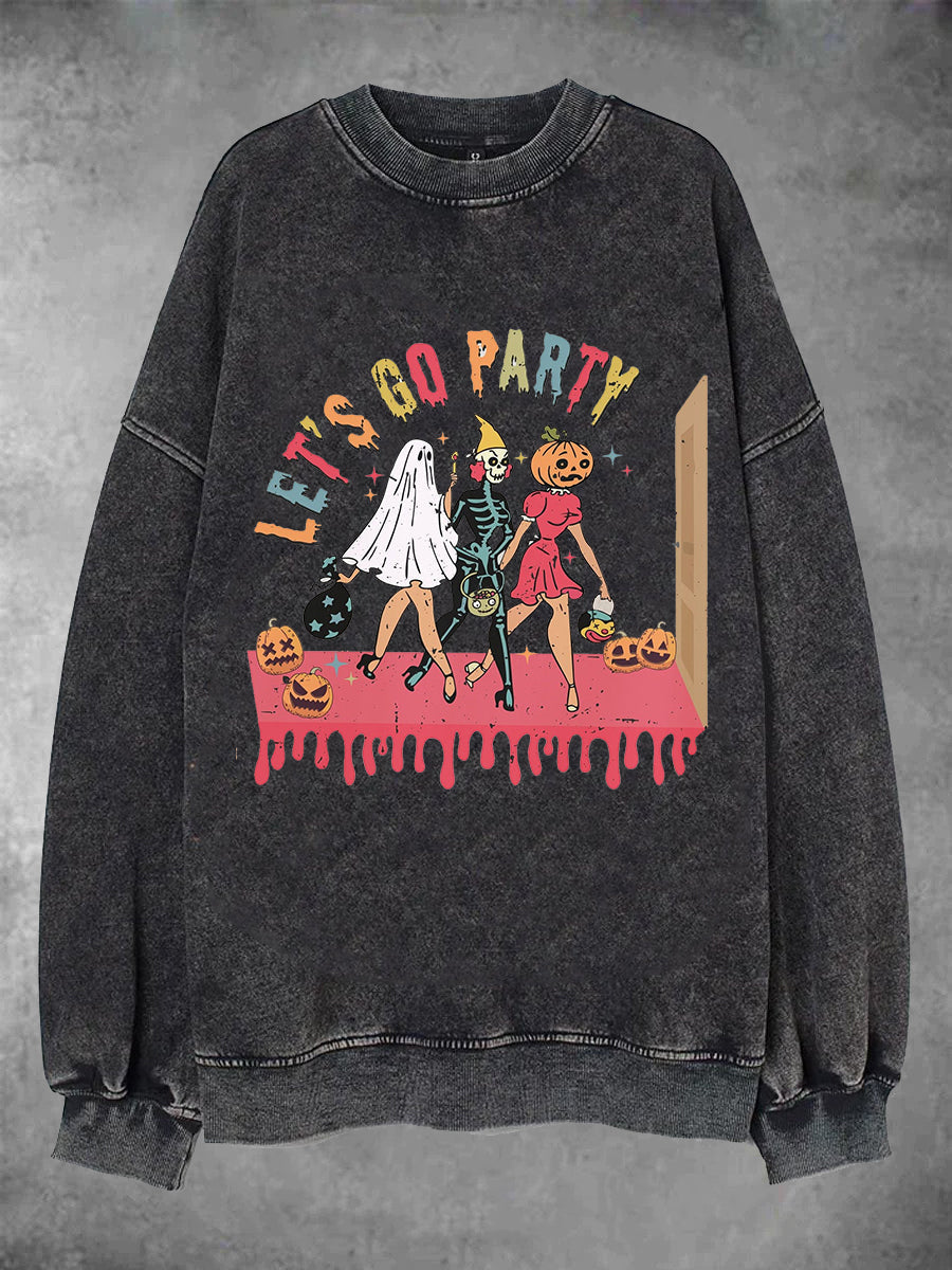 SPOOKY HALLOWEEN LET'S GO PARTY CASUAL SWEATSHIRT